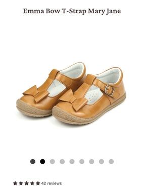 L'Amour Emma Bow T-Strap Mary Jane in Tan